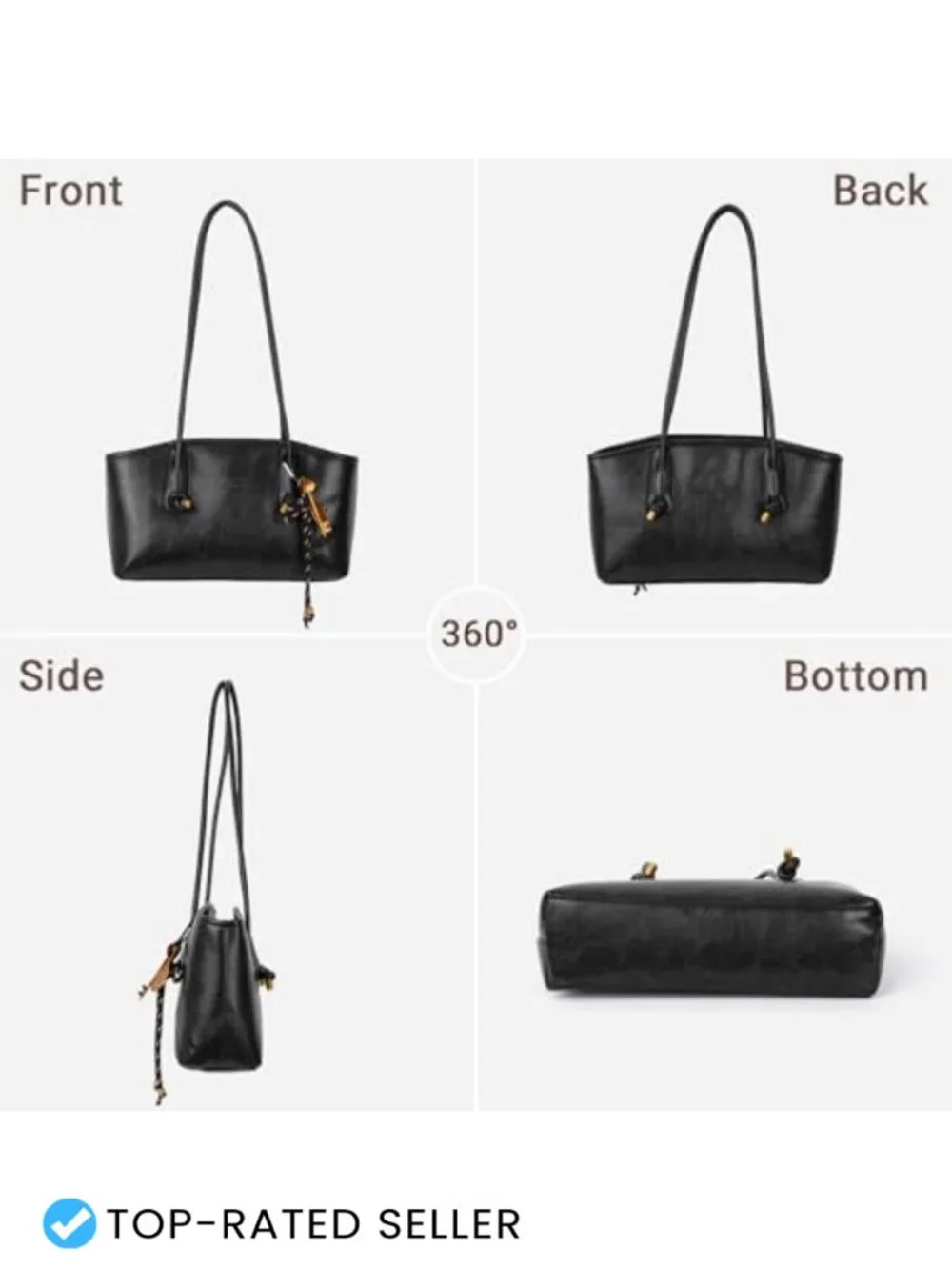 Vintage Faux Leather Hobo Shoulder Bag